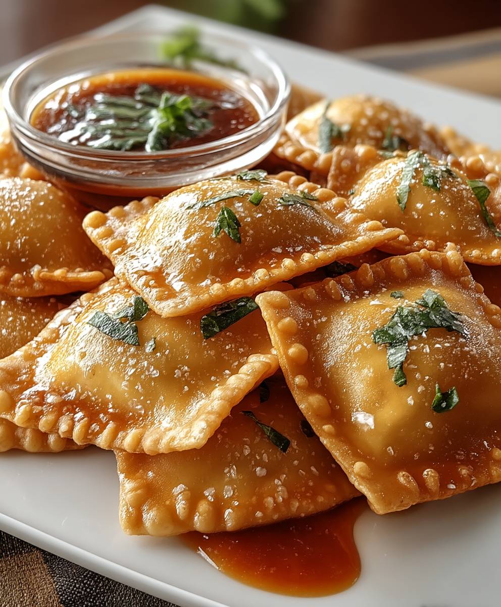 Gebratene Rindfleisch Wonton Ravioli