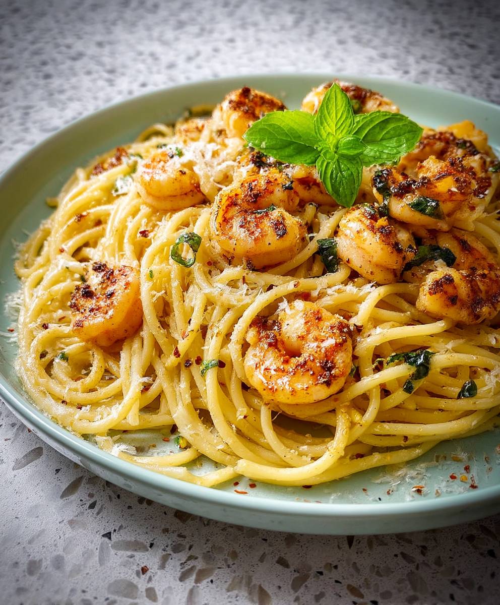 Zitronen Garnelen Spaghetti