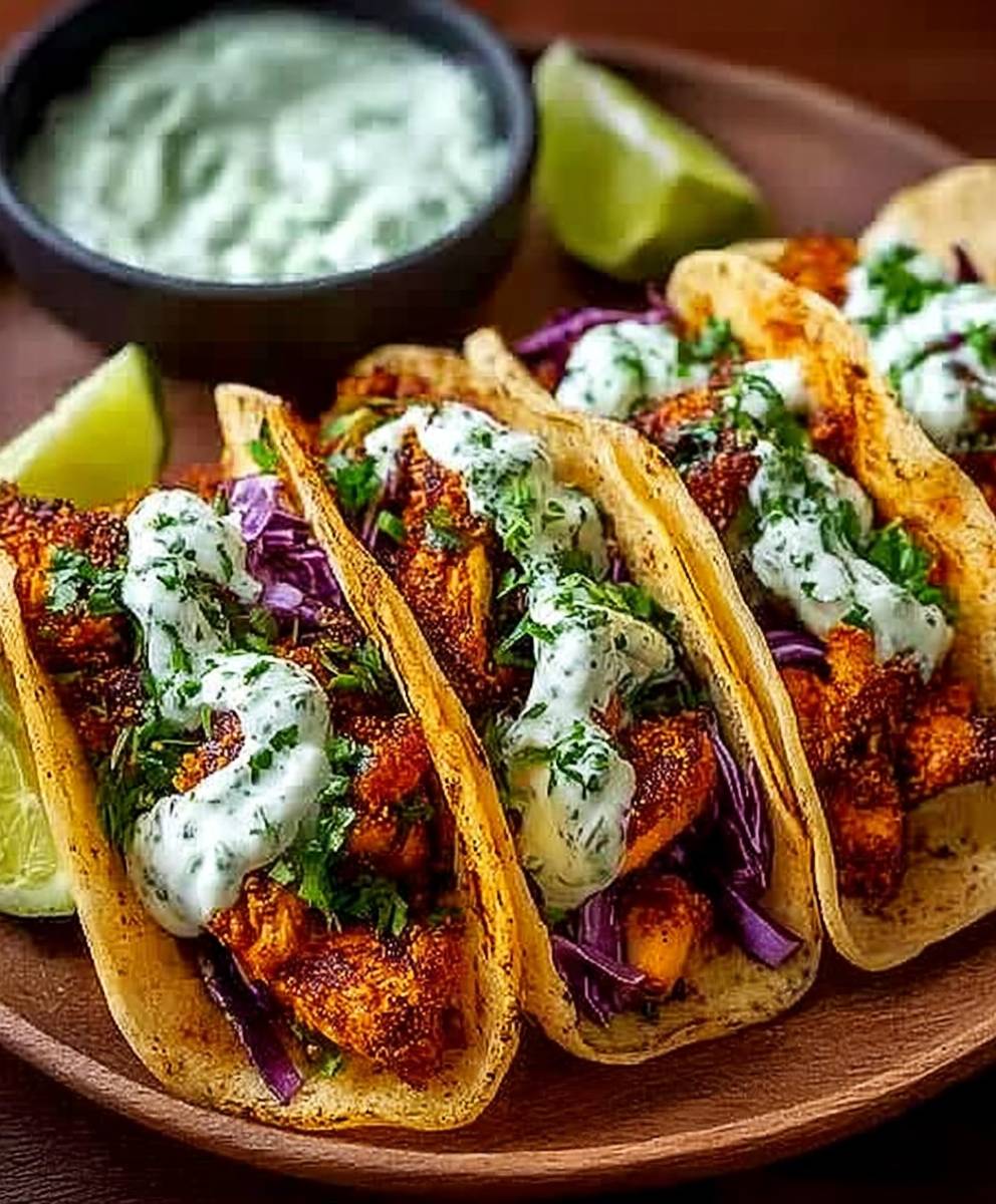 Chipotle Hähnchen Tacos Koriander Limette