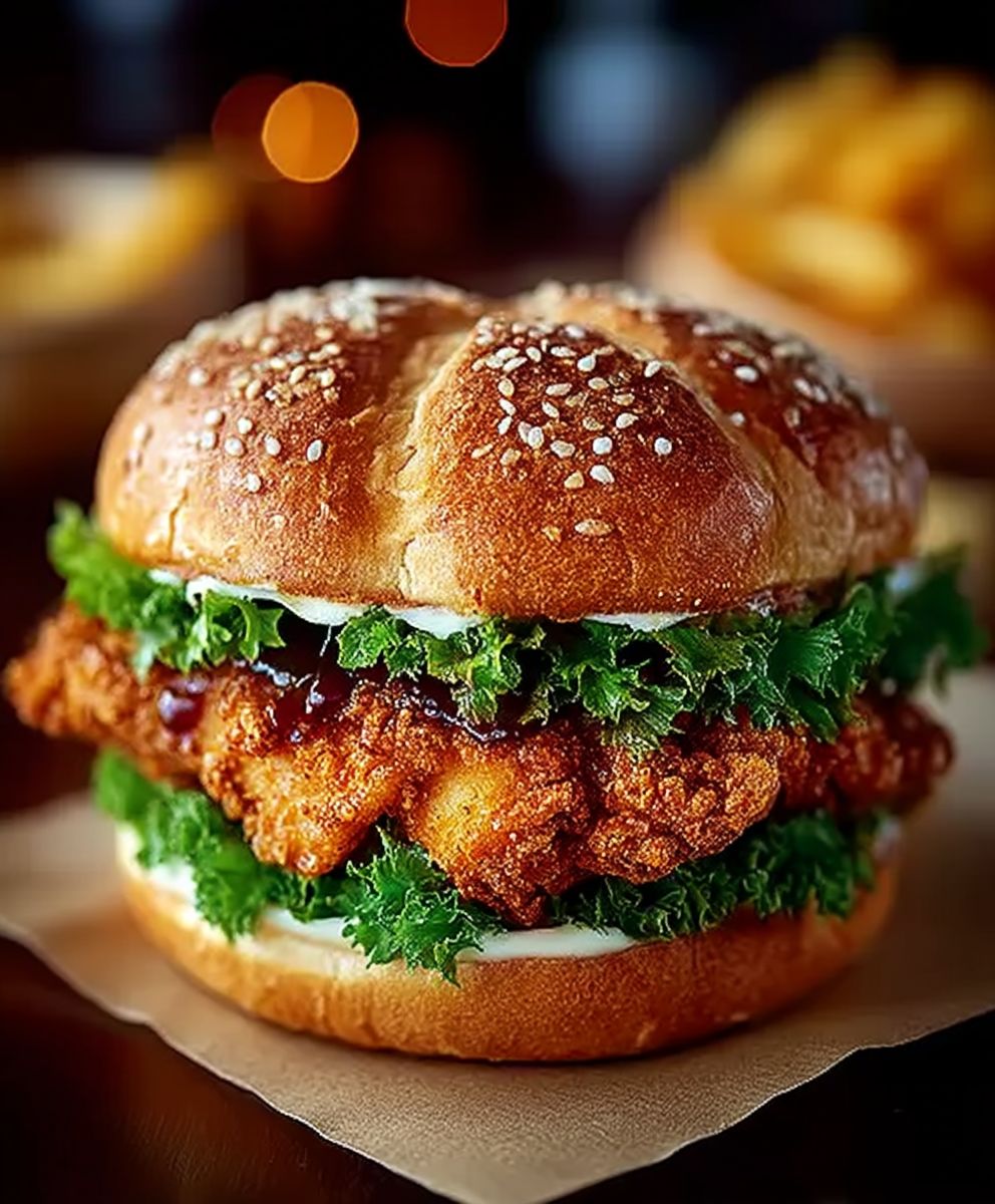 Scharfes Hähnchen Sandwich