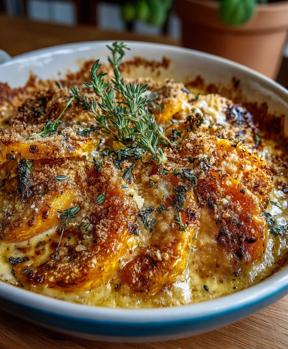 Kürbis Gratin mit Pecorino
