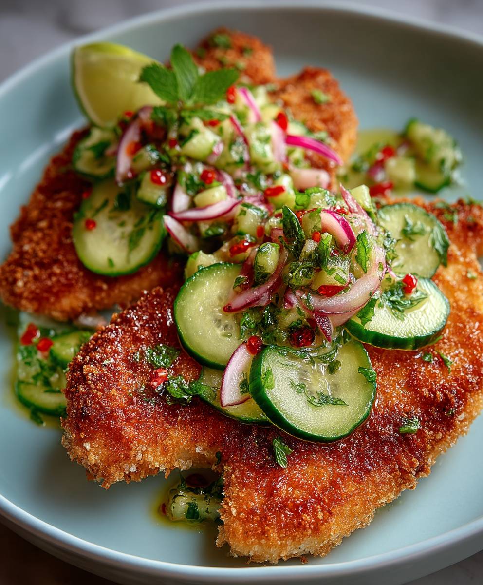 Fisch Milanese Gurken Ceviche