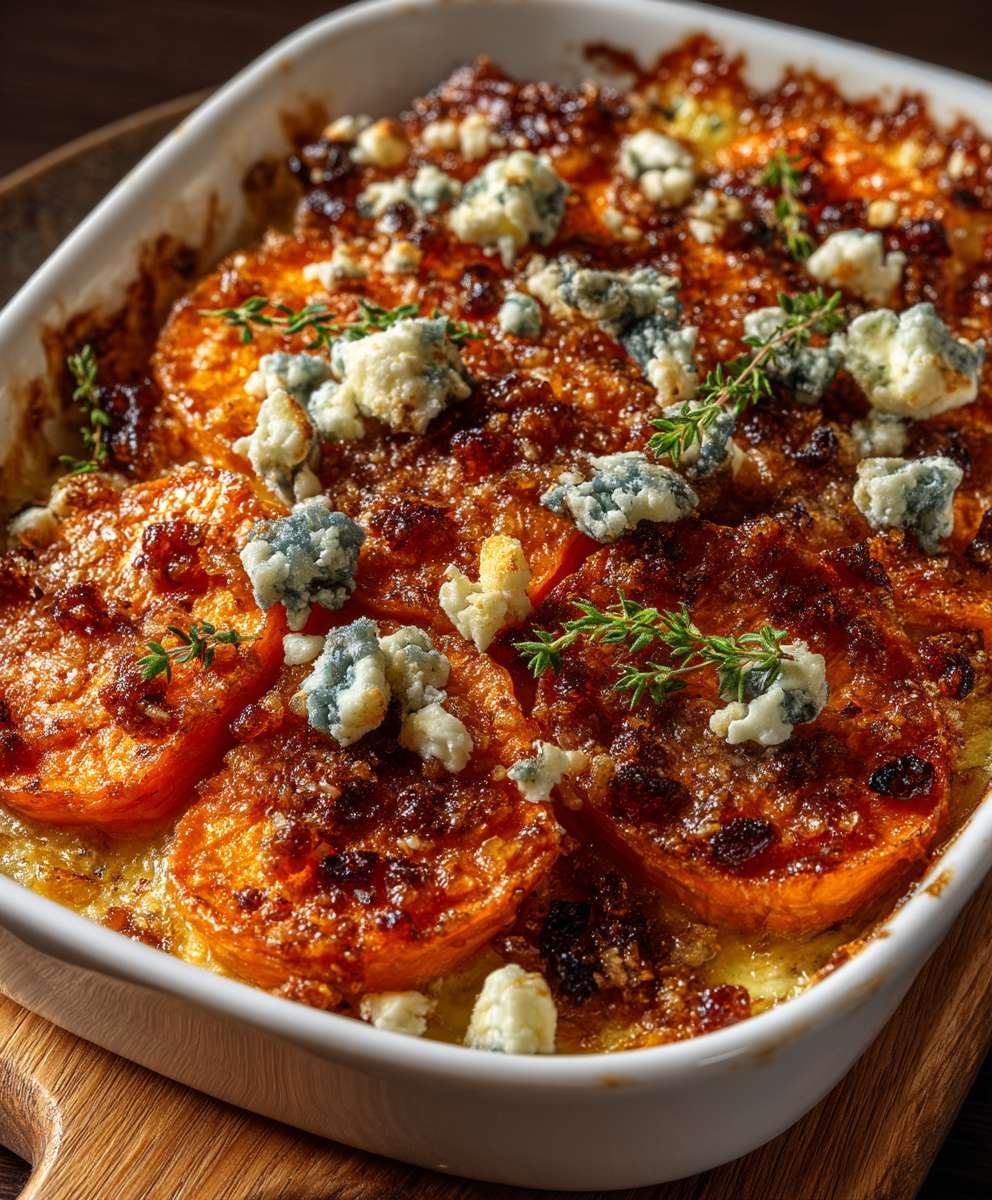 Süßkartoffel Gratin mit Feta