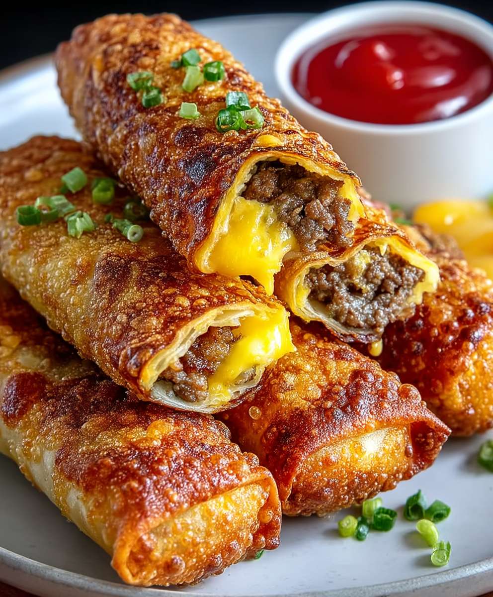 Cheeseburger Egg Rolls