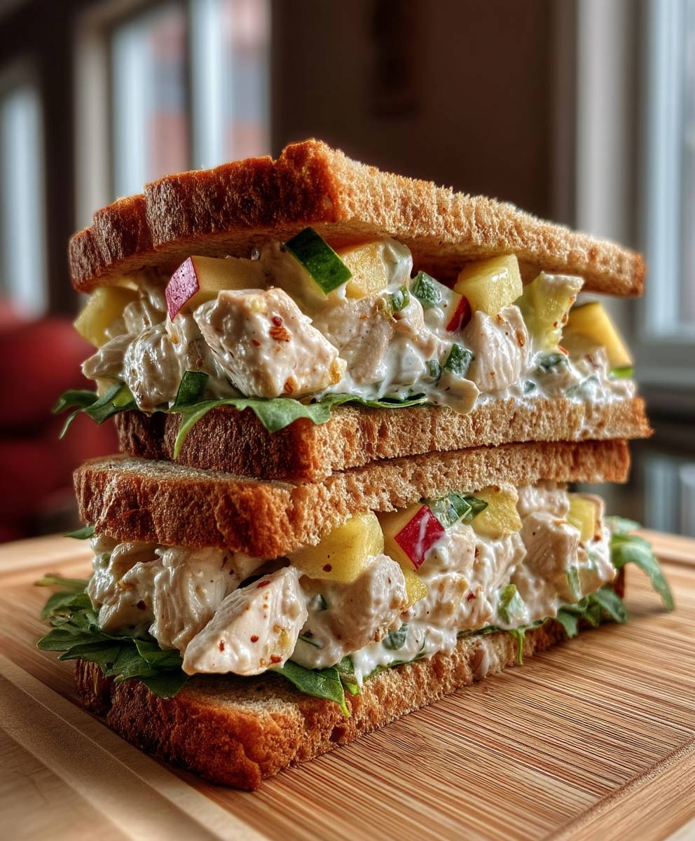 Hähnchen Apfel Salat Sandwich