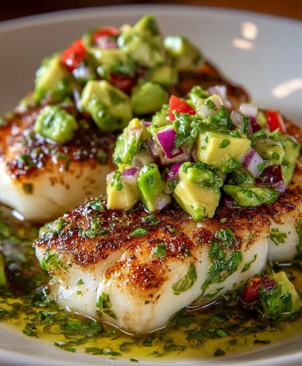 Kokos Limetten Fisch Avocado Salsa