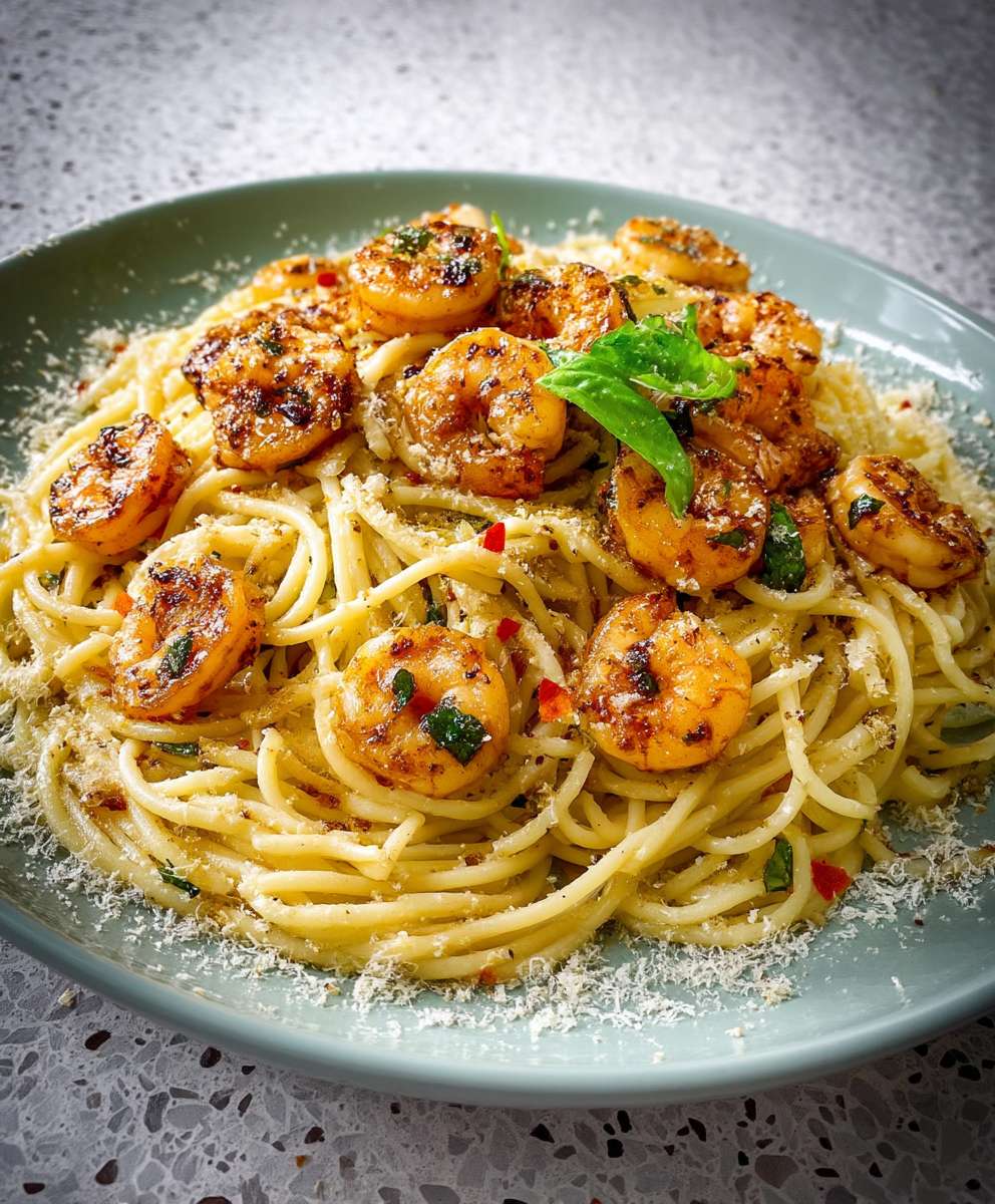 Zitronen Garnelen Spaghetti