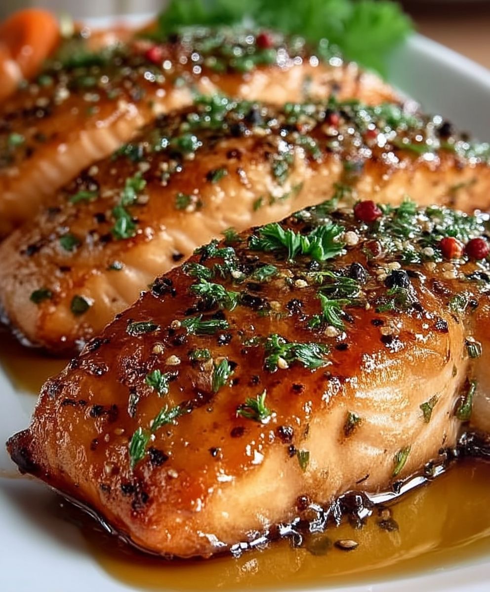 Ahornsirup Dijon Glasierter Lachs