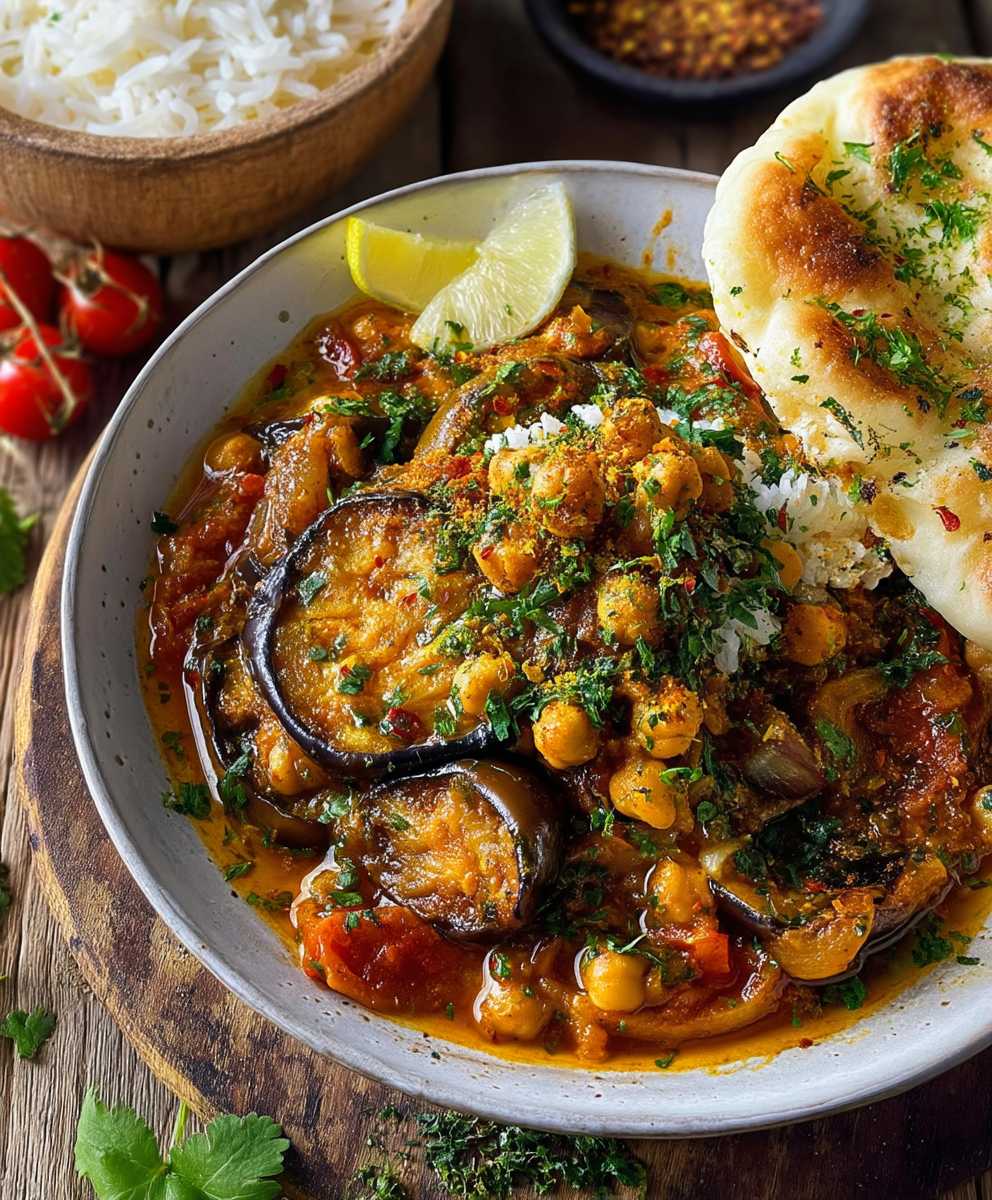 Kichererbsen Curry Aubergine