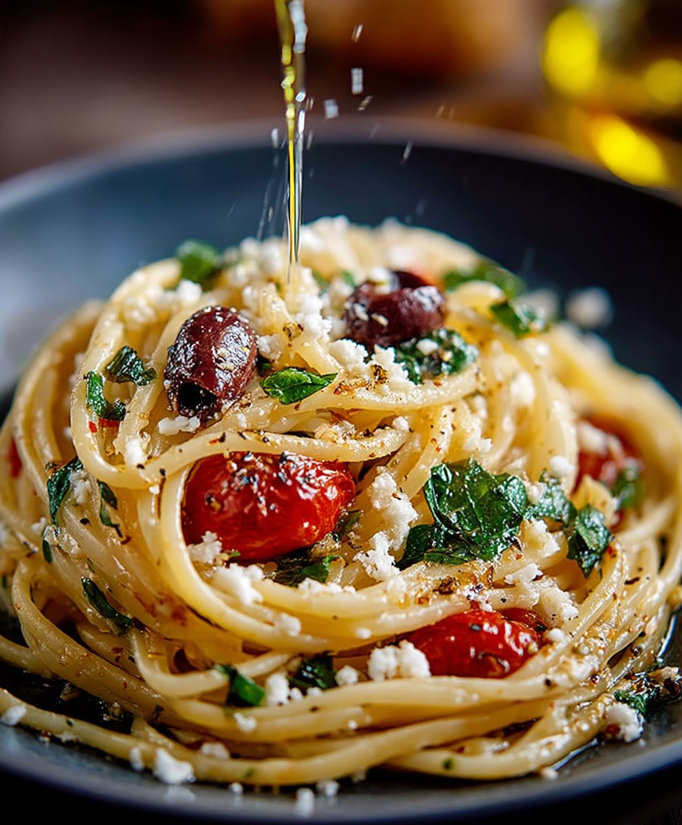 Mediterrane Pasta Olivenöl