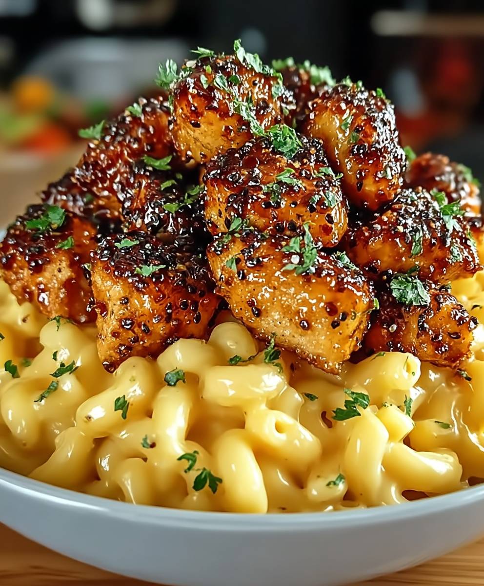 Honig Pfeffer Hähnchen Mac and Cheese