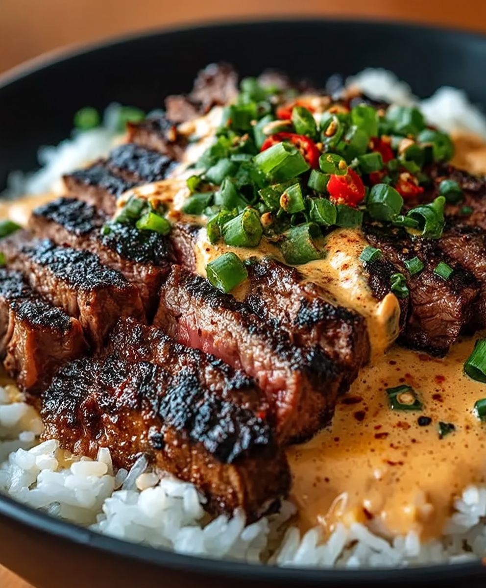 Koreanisches BBQ Steak Reisschalen