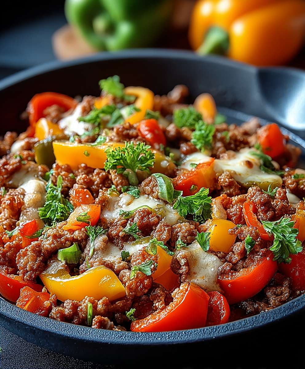Low Carb Paprikapfanne Hackfleisch