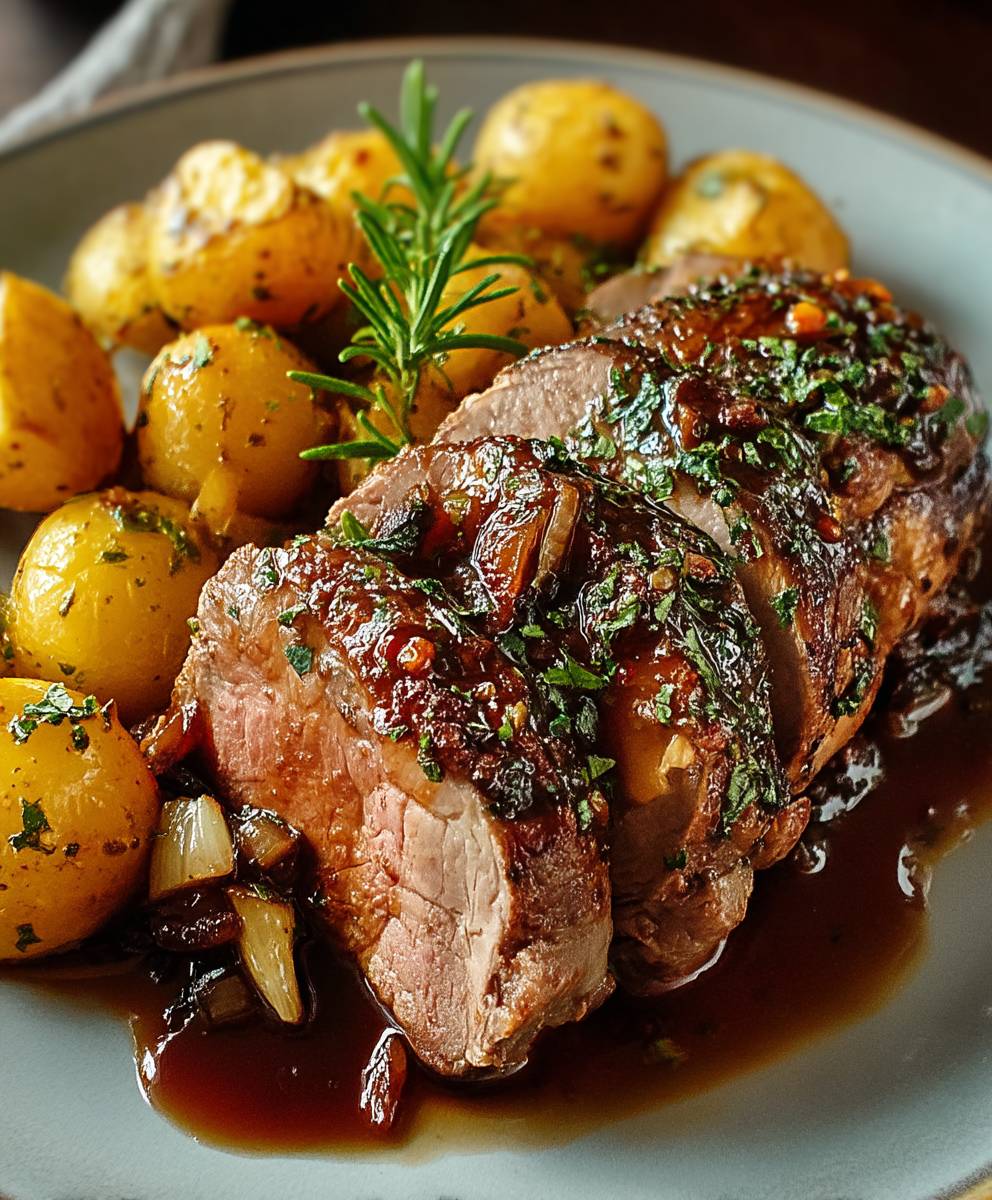 Lammkeule mit Kartoffeln braten