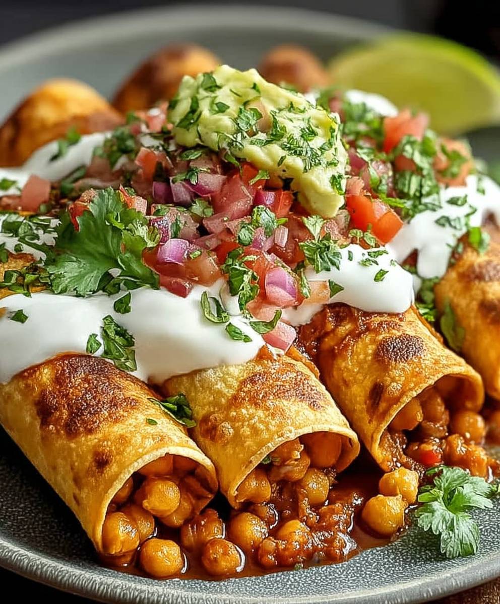 Kichererbsen Tinga Flautas