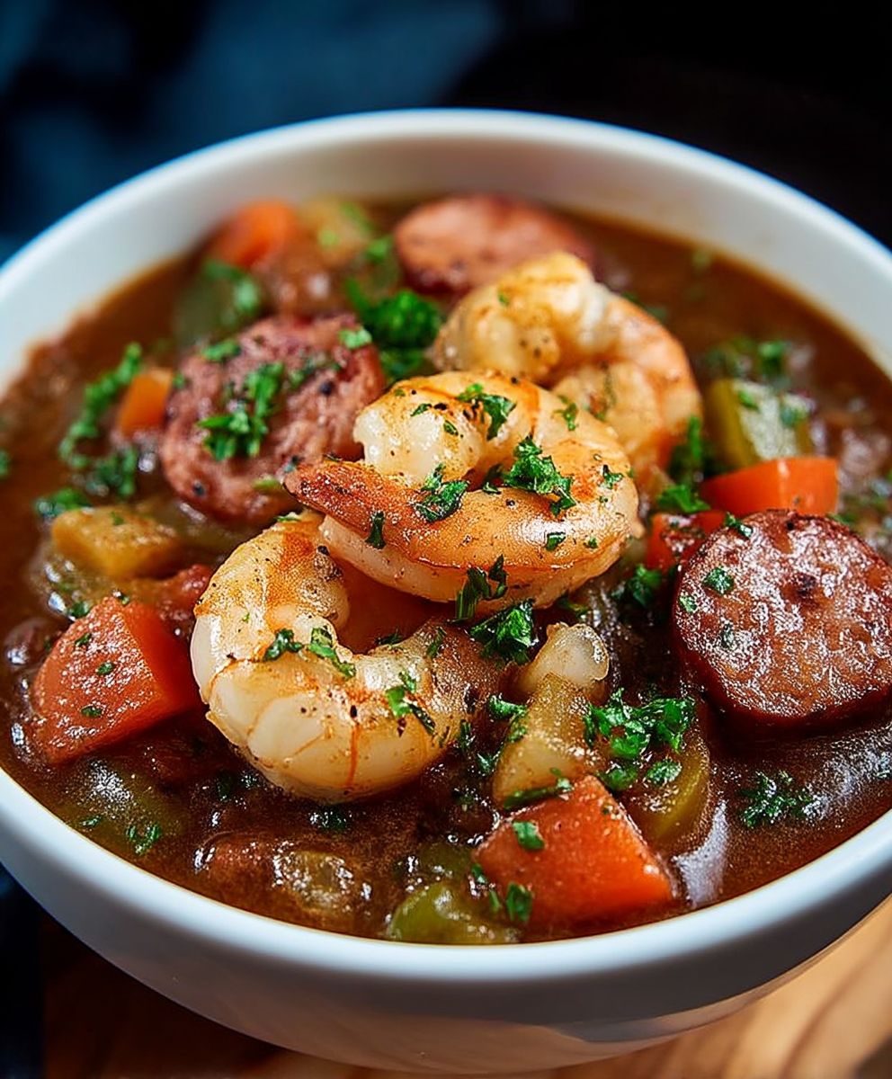 Gumbo mit Garnelen Wurst