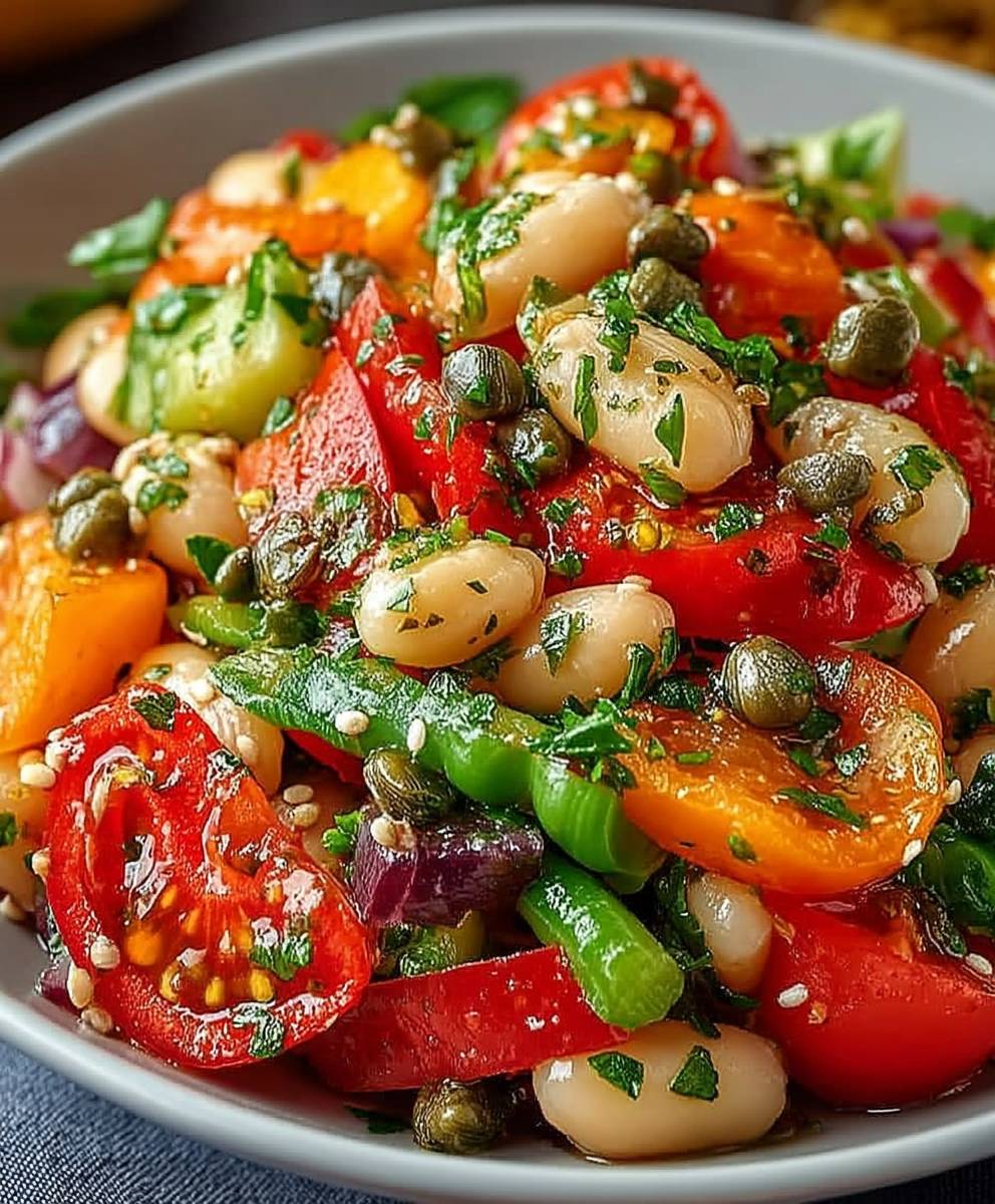 Marinierter Paprika Bohnensalat