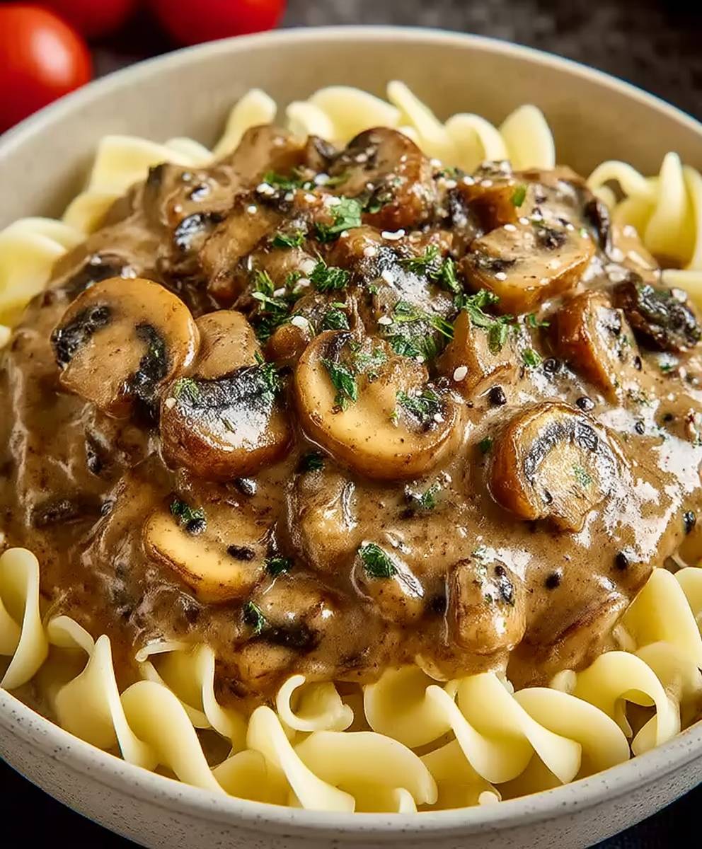 Pilz Stroganoff zubereiten