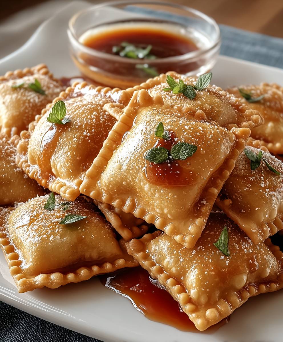 Gebratene Rindfleisch Wonton Ravioli