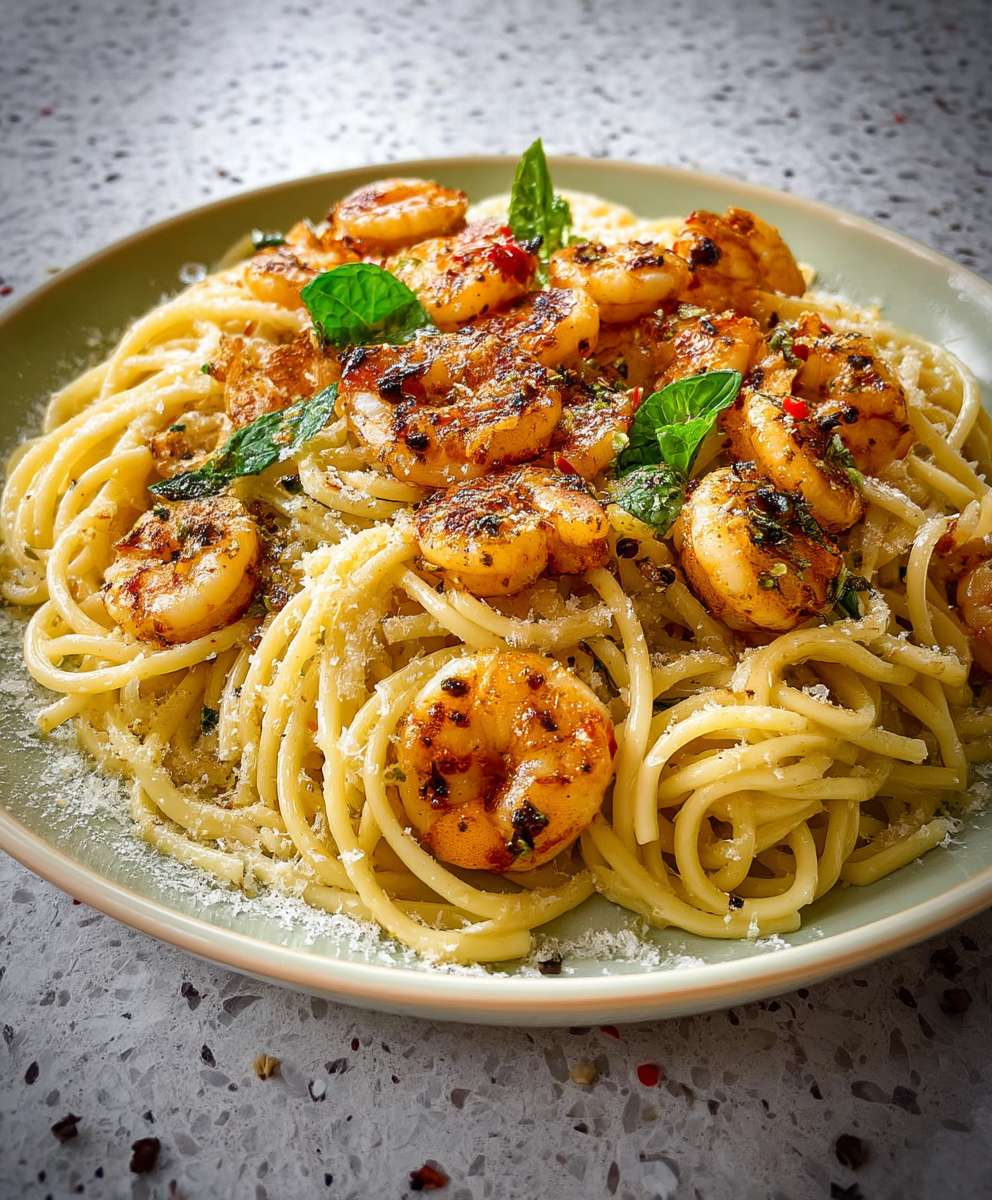 Zitronen Garnelen Spaghetti