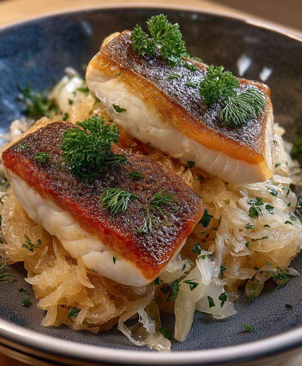 Sauerkraut mit Fisch zubereiten