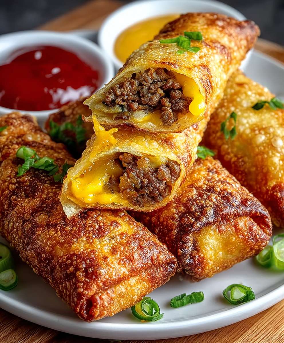 Cheeseburger Egg Rolls