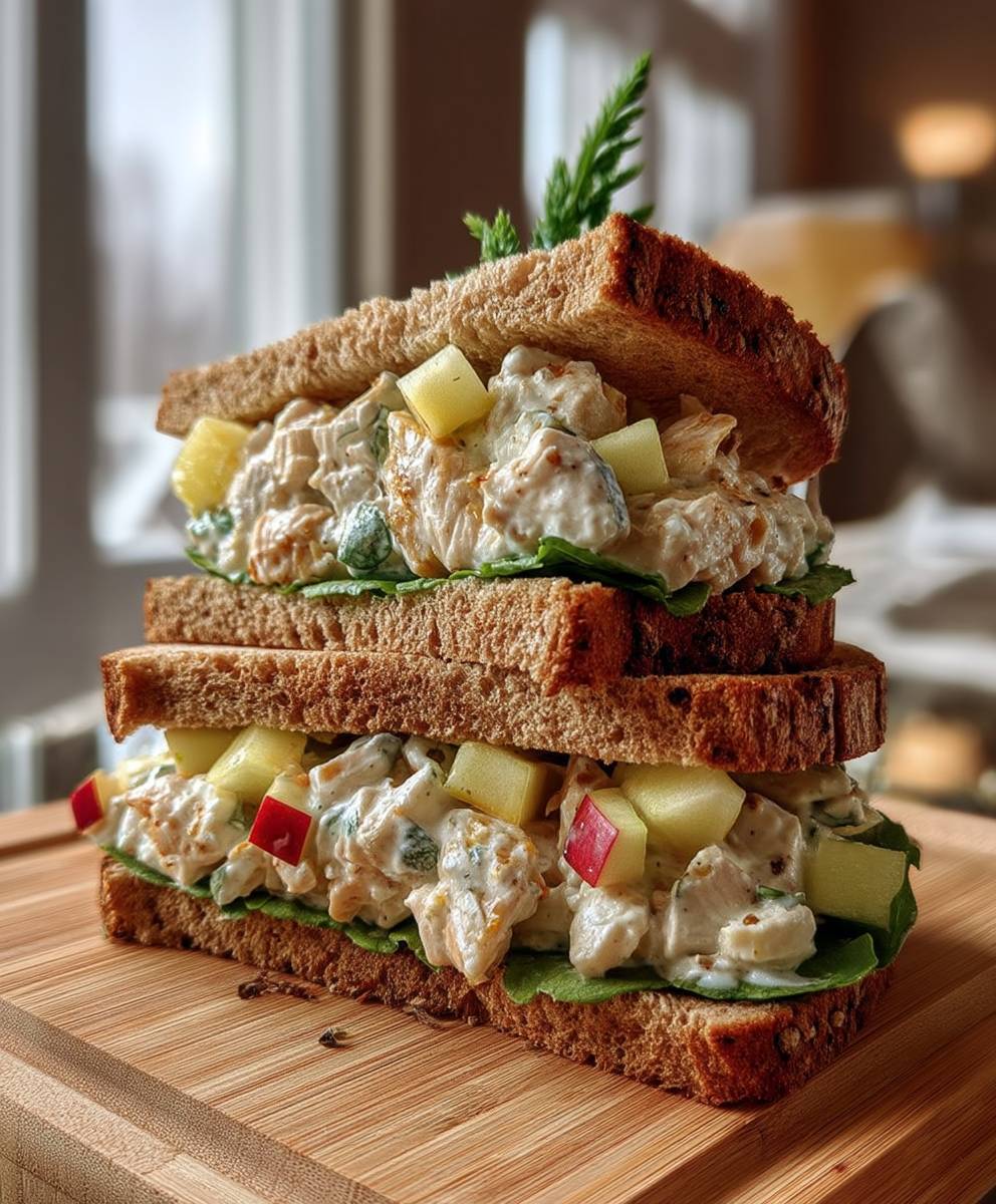 Hähnchen Apfel Salat Sandwich