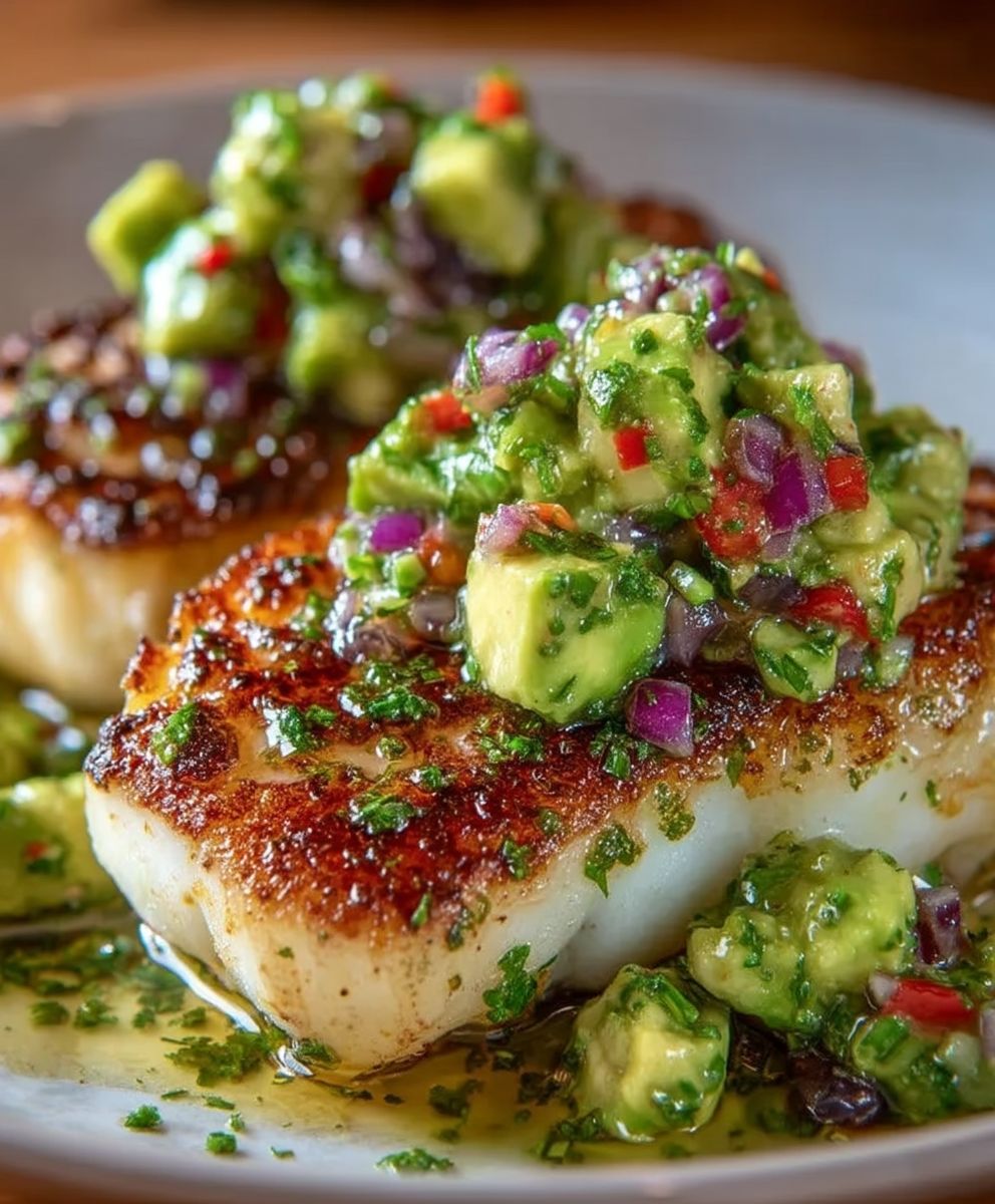 Kokos Limetten Fisch Avocado Salsa