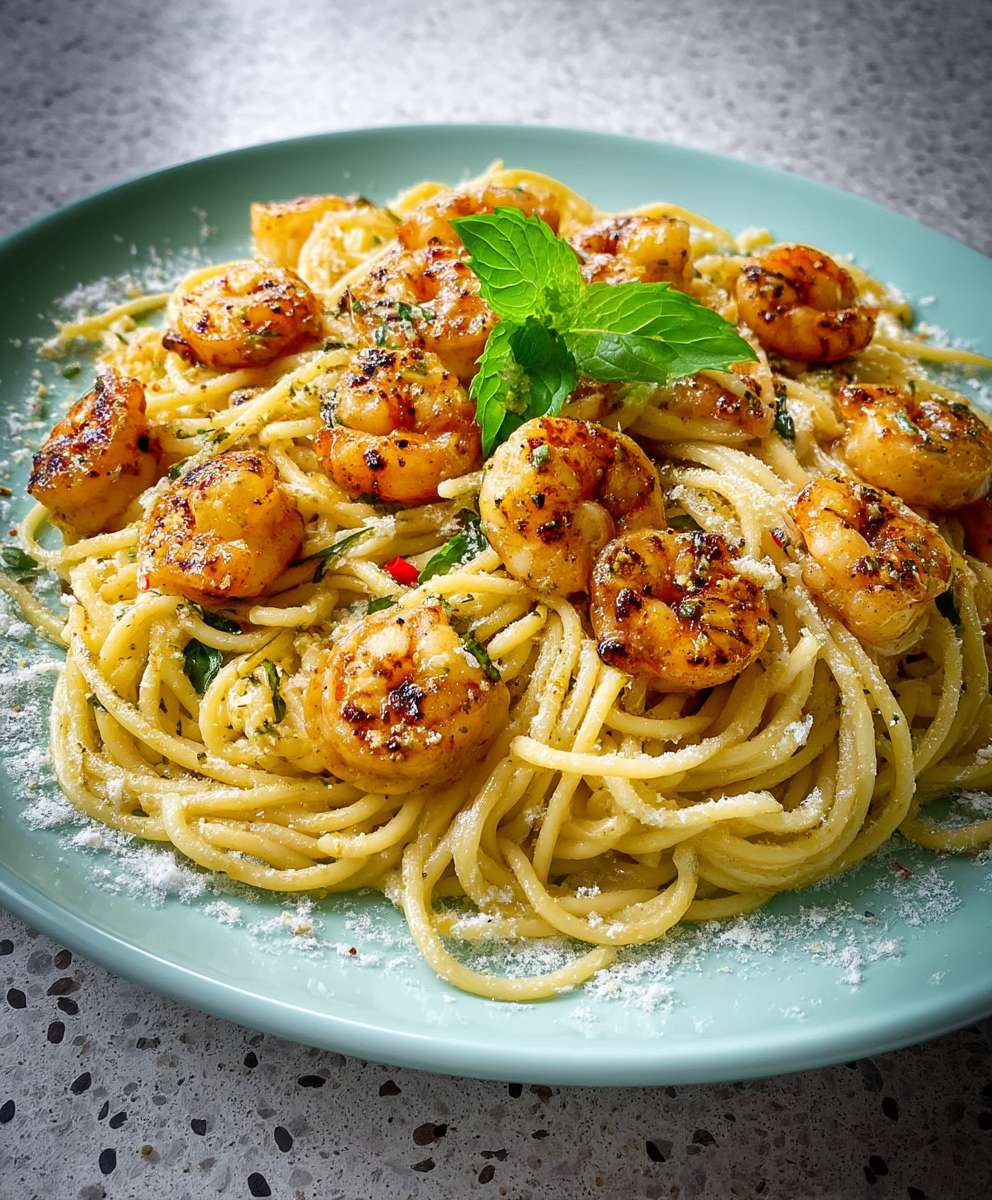 Zitronen Garnelen Spaghetti