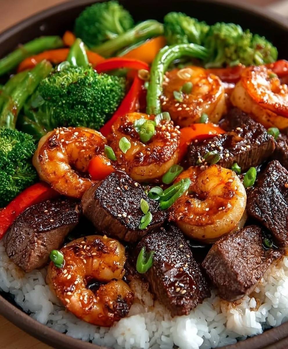 Teriyaki Surf and Turf Pfanne