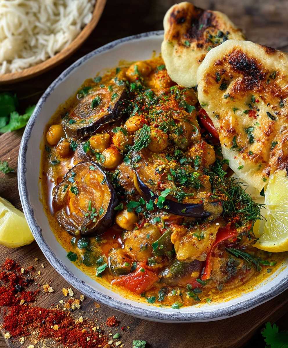 Kichererbsen Curry Aubergine
