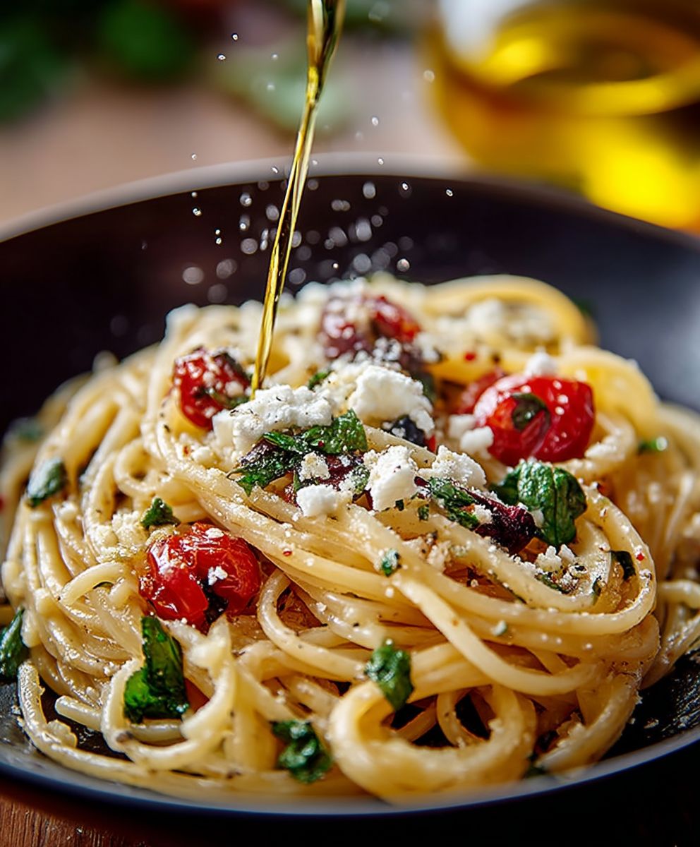 Mediterrane Pasta Olivenöl