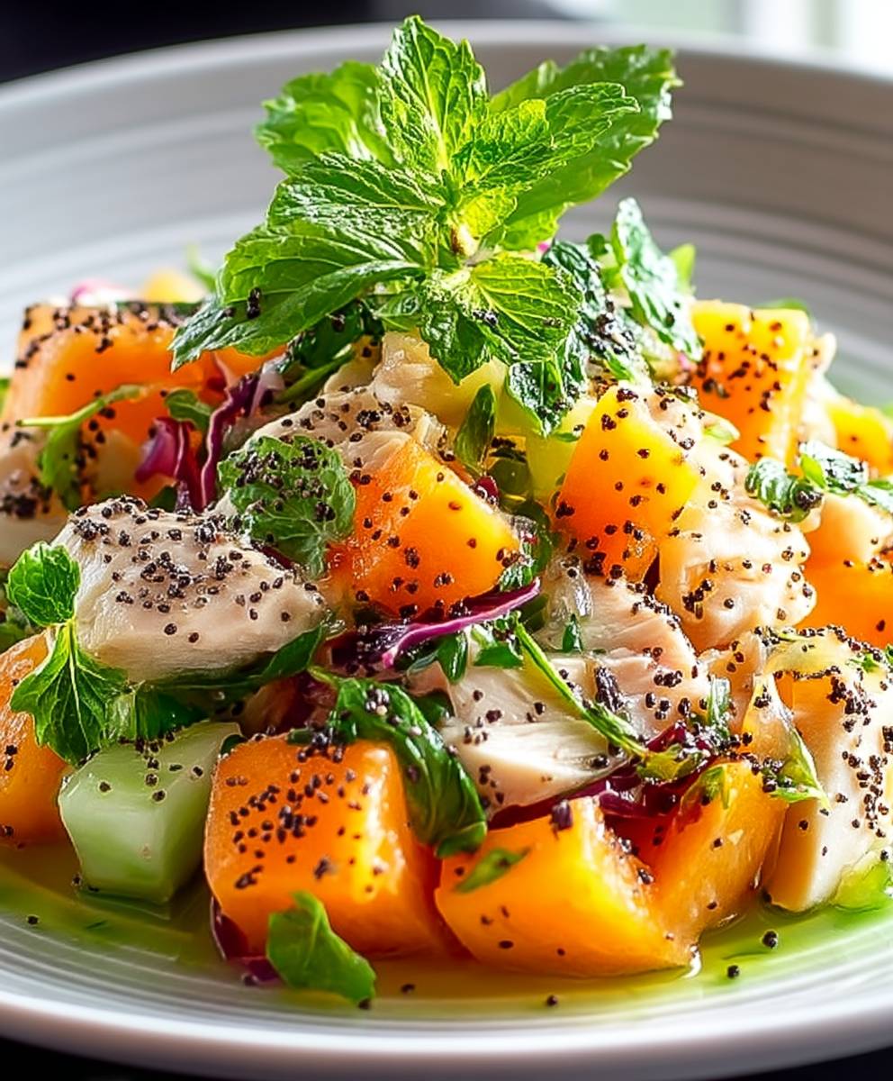 FODMAP armer Hühnchen Papaya Salat