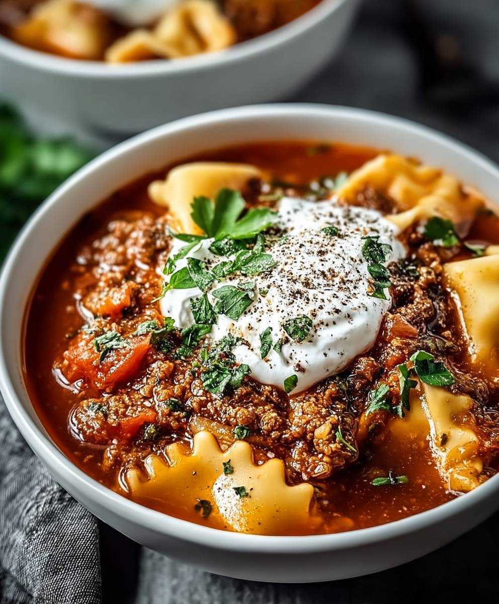 Vegane Slow Cooker Lasagne Suppe