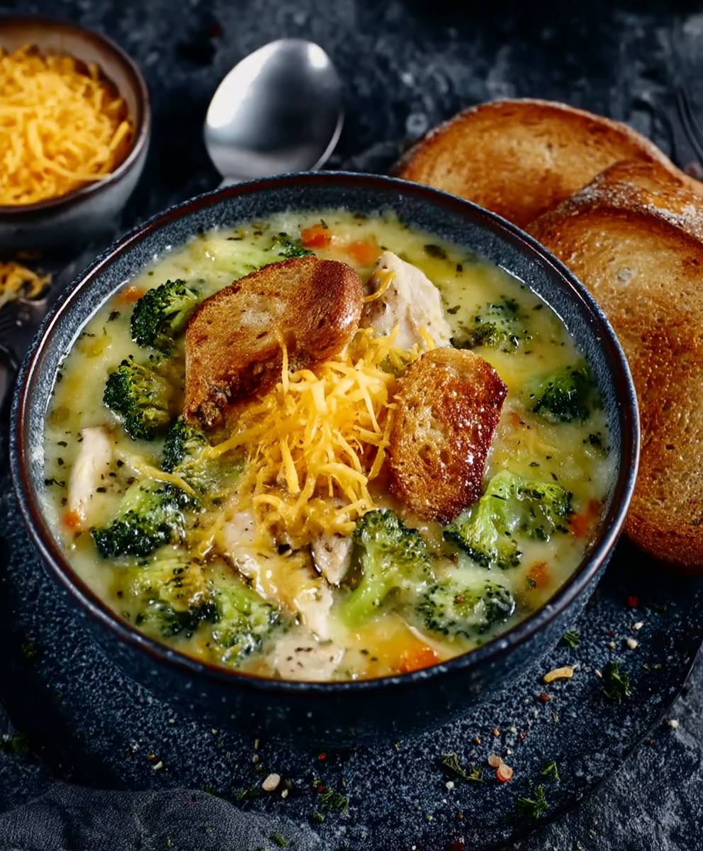 Brokkoli Cheddar Suppe Hähnchen