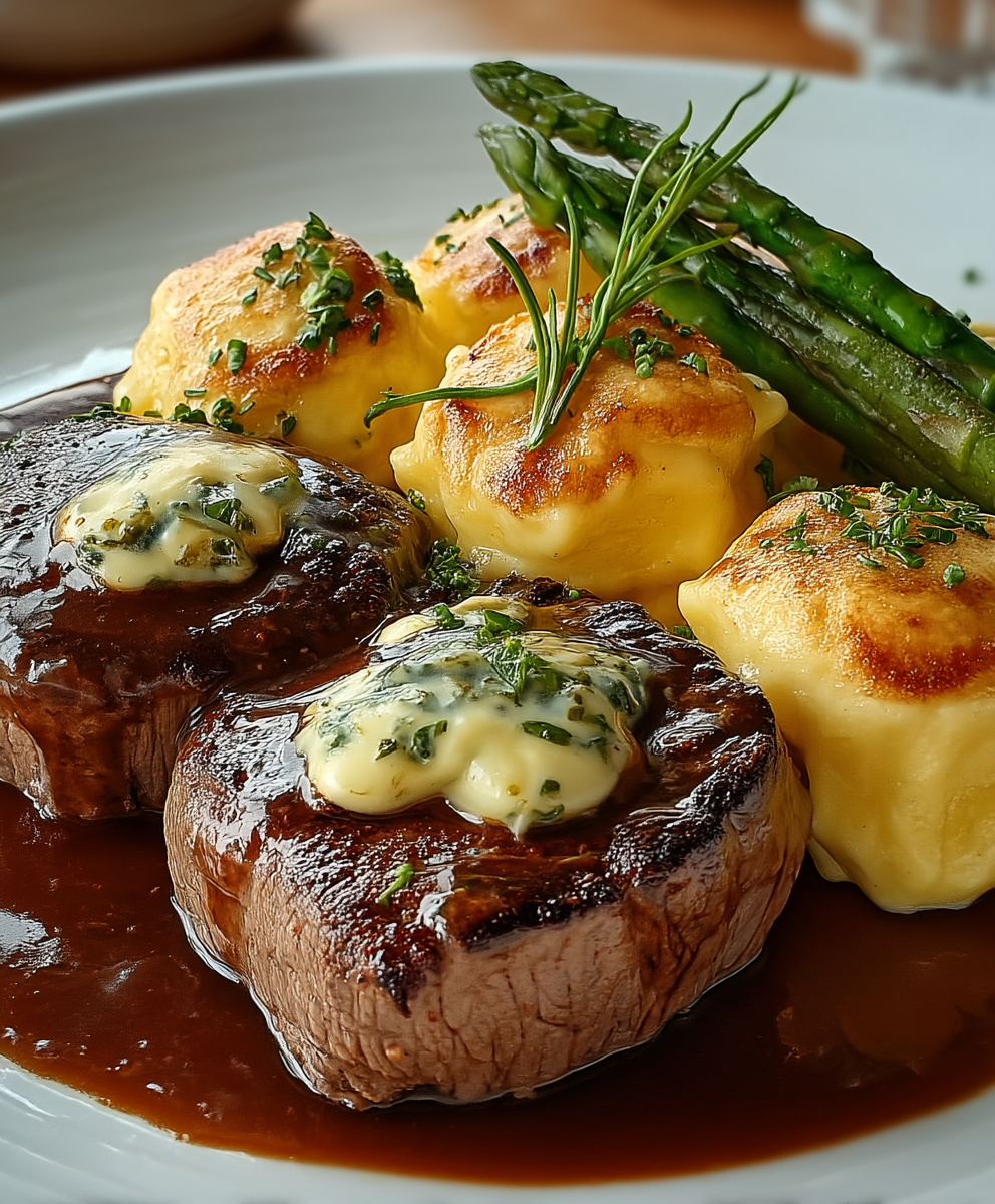 Rinderfilet Medaillons Saint Agur Klöße