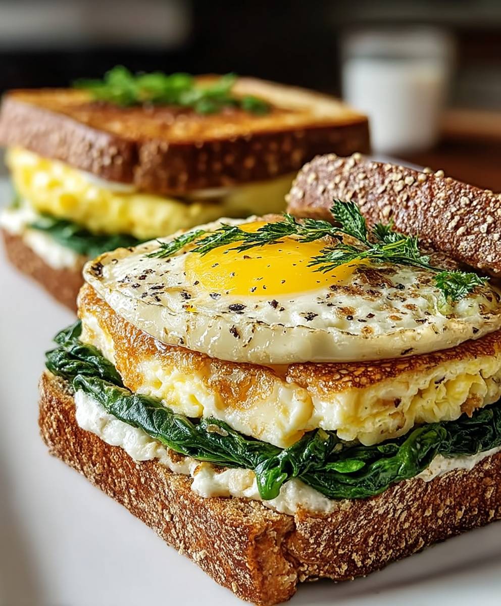 Spinat Ei Sandwiches