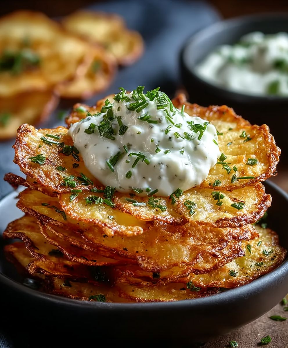 Hüttenkäse Chips knuspriger Snack
