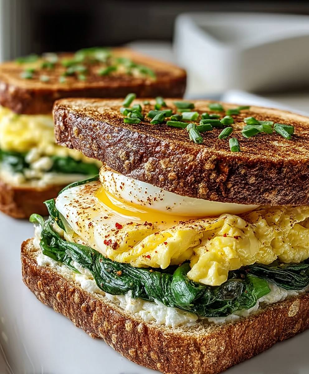Spinat Ei Sandwiches