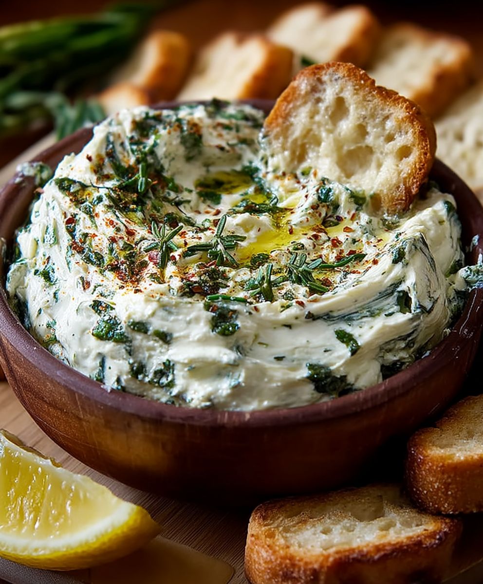 Knoblauch Kräuter Frischkäse Dip