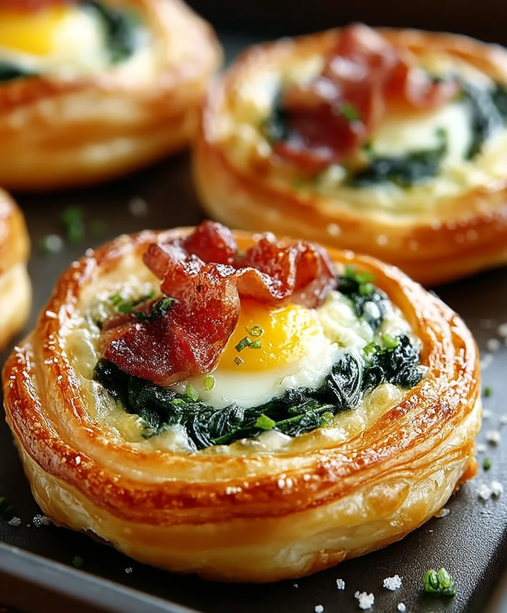 Pikante Blätterteig Frühstückswirbel mit Rinderspeck