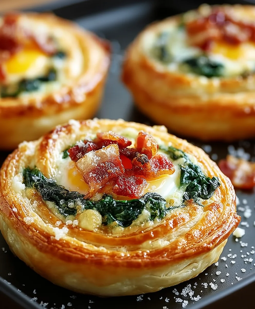 Pikante Blätterteig-Frühstückswirbel mit Rinderbacon