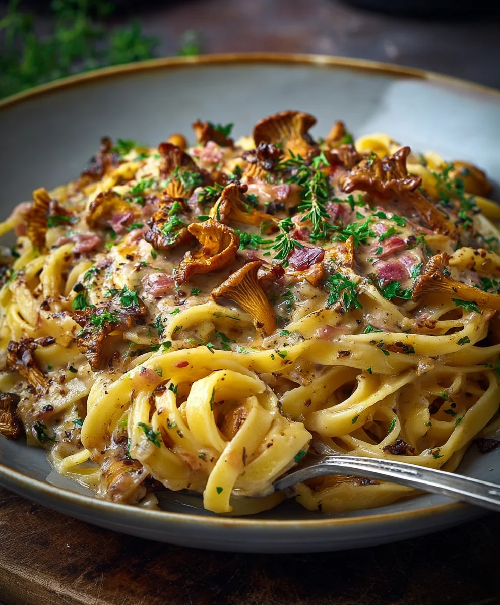 Cremige Pasta mit Pfifferling Soße: Herbstlicher Gaumenschmaus!