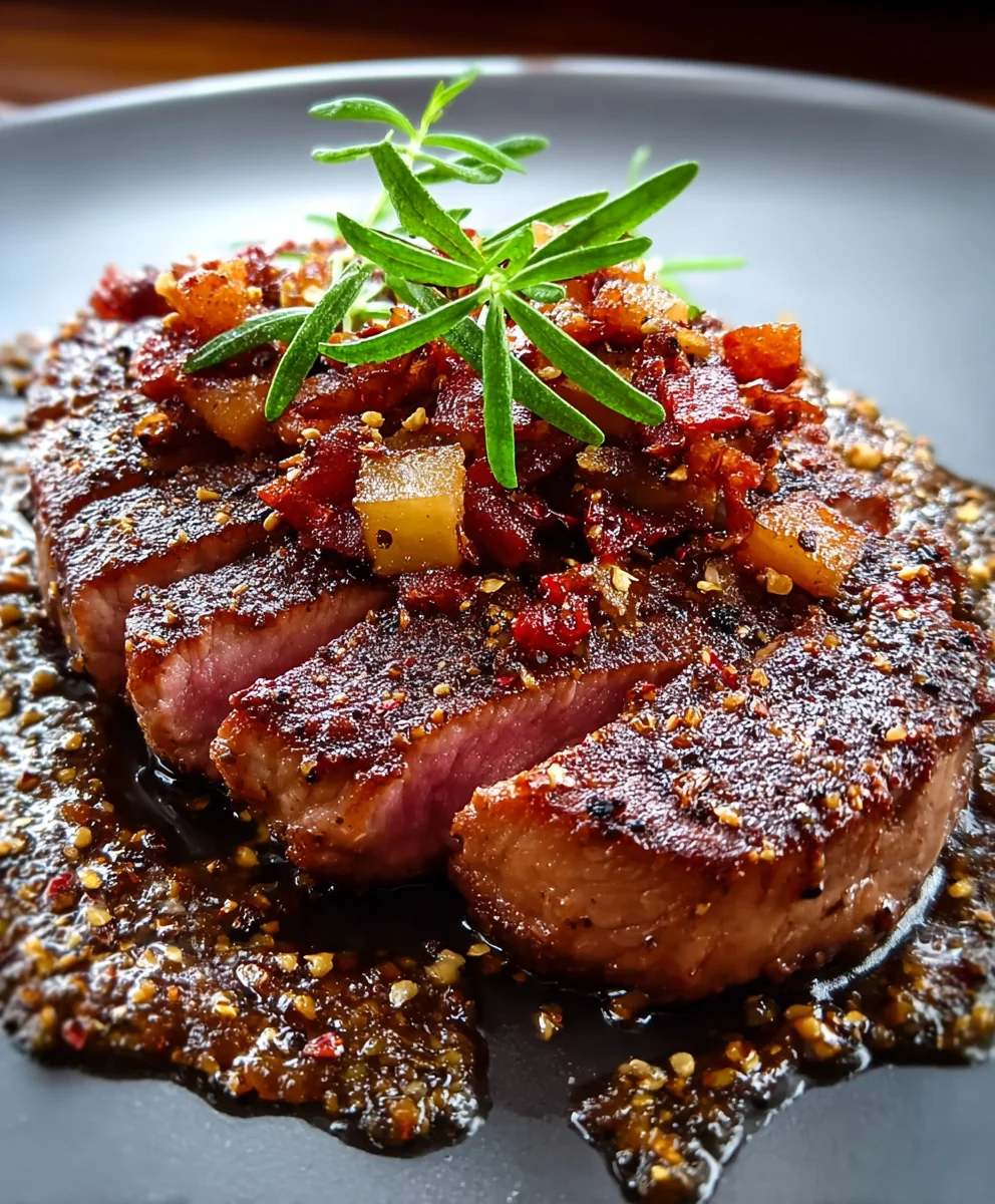 Beef Hacksteak mit Pfeffer, Bacon & feinem Cognac-Geschmack